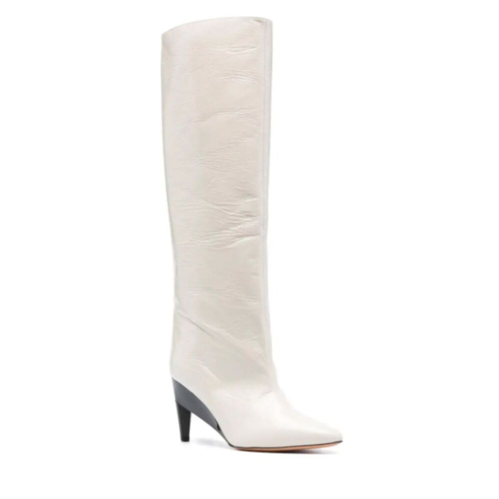 Isabel Marant Liesel Over the Knee Leather Boot in Optical White 38 NIB 2220